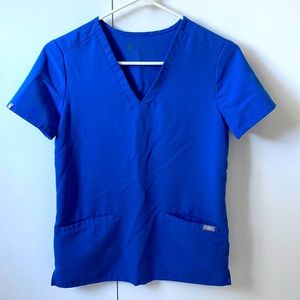 FIGS two pocket scrub top Royal blue
